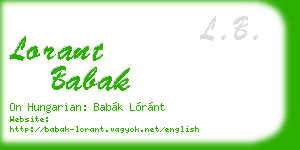 lorant babak business card