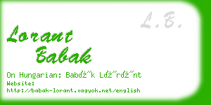 lorant babak business card